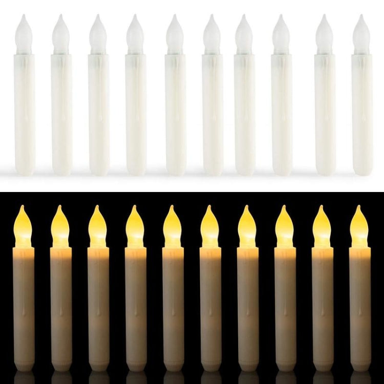 12pcs / Box LED Electronic Candle Light Flameless Long Rod Christmas Candle, Spec:Flashing Warm White Light
