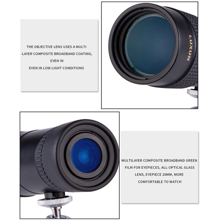 LUXUN 10-30x40 Single-Cylinder HD High-Power Telescope Mobile Phone Mini Telescope(Telescope & Phone Clip & Tripod)
