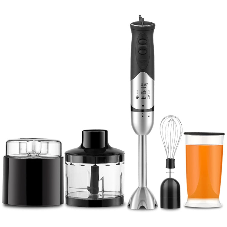 Multifunctional Food Processor Handheld Blender Detachable Magic Stick 5-speed Variable Speed Stainless Steel Cooking Stick, CN Plug(Black)