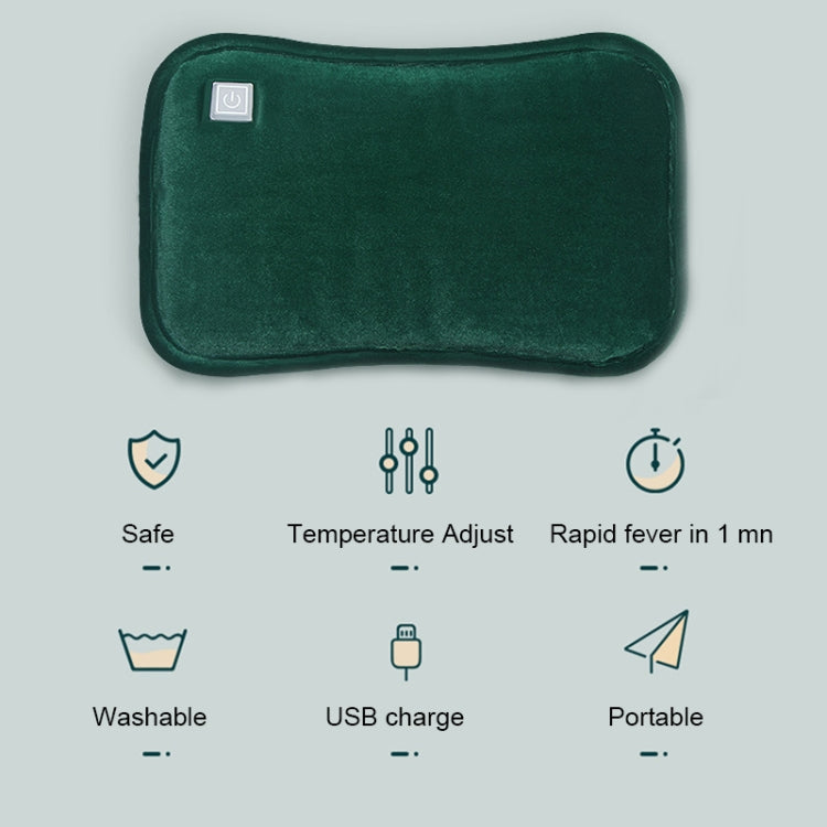 Waterless Graphene Hot Water Bag Rechargeable Hand Warmer,Style: Glove Version 3 Geat(Ink Green)