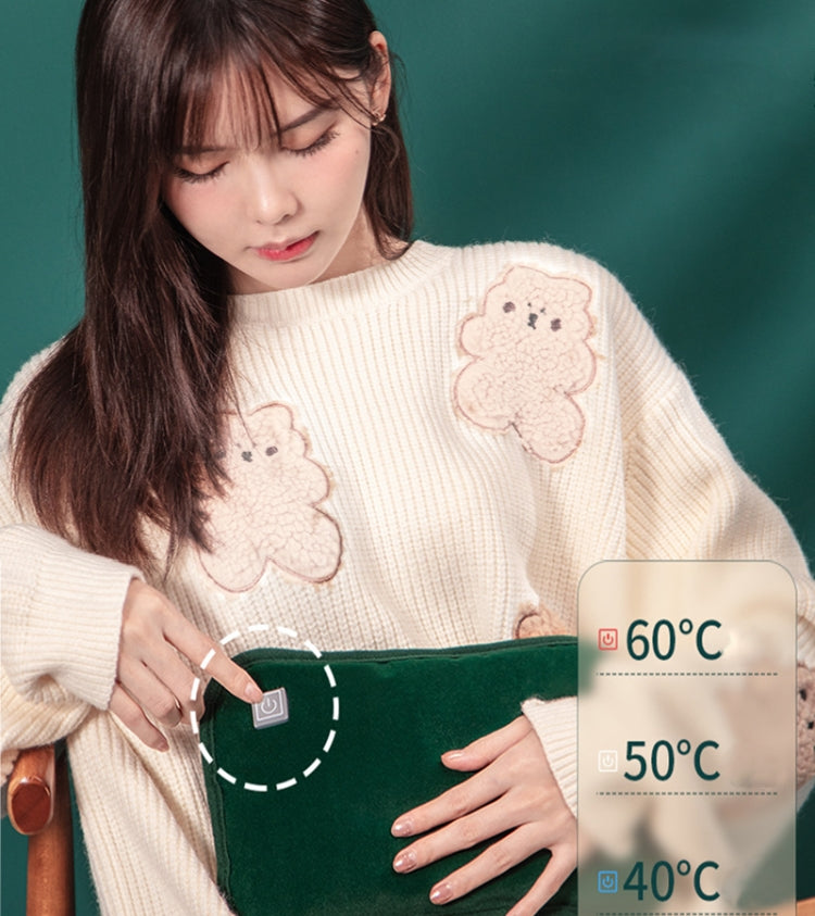 Waterless Graphene Hot Water Bag Rechargeable Hand Warmer,Style: Glove Version 3 Geat(Ink Green)