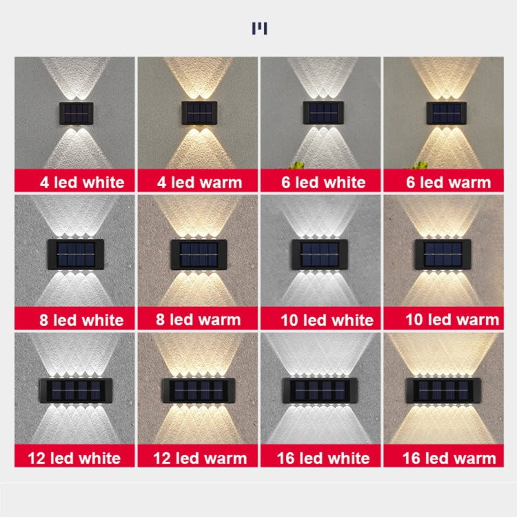 6LED NiMH Solar Wall Lamp Outdoor Waterproof Up And Down Double-headed Spotlights(Warm Light)