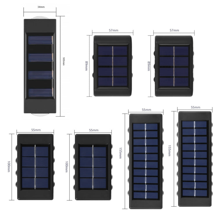 6LED NiMH Solar Wall Lamp Outdoor Waterproof Up And Down Double-headed Spotlights(White Light)