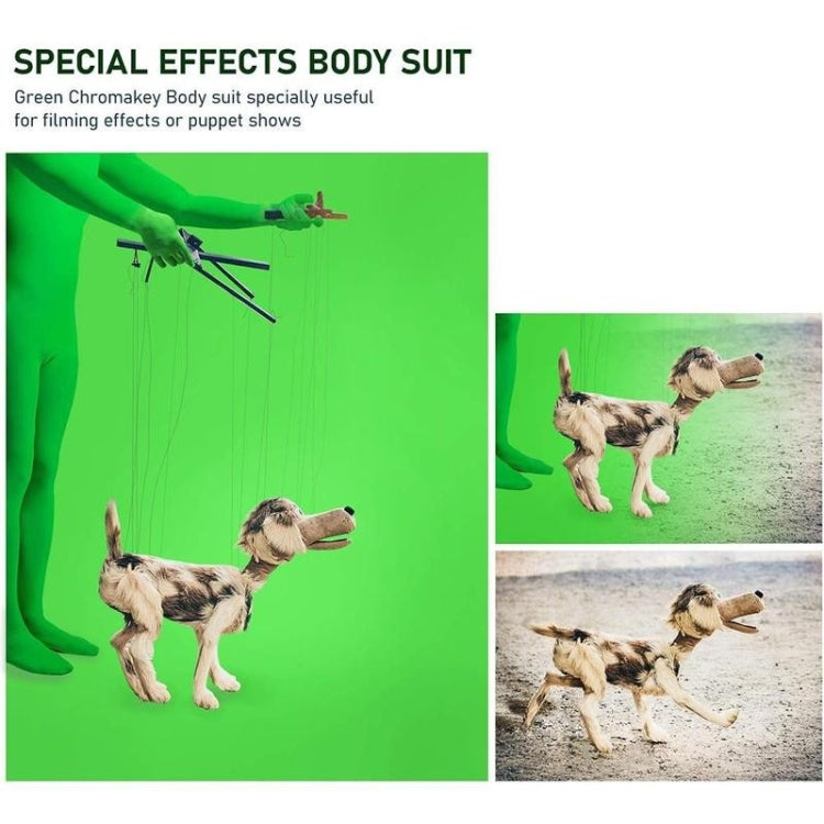 Photo Stretchy Body Green Screen Suit Video Chroma Key Tight Suit, Size: 160cm(Green One-piece)