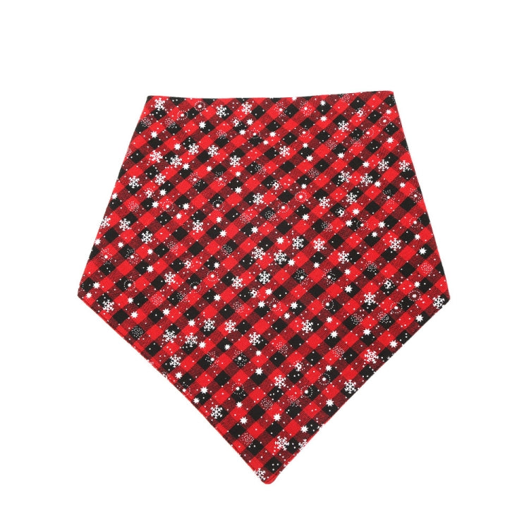 Pet Triangle Towel Christmas Snowflake Dog Saliva Towel, S, L