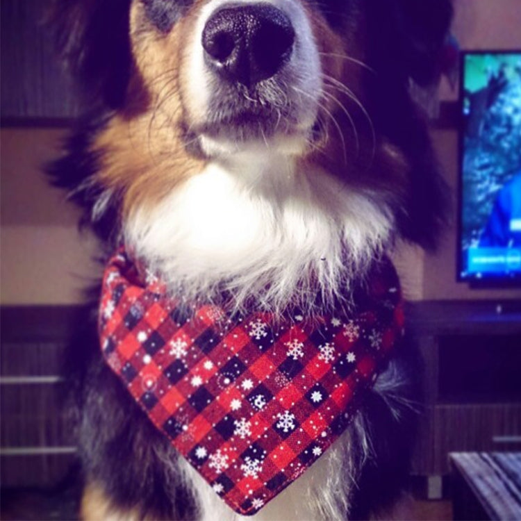 Pet Triangle Towel Christmas Snowflake Dog Saliva Towel, S, L