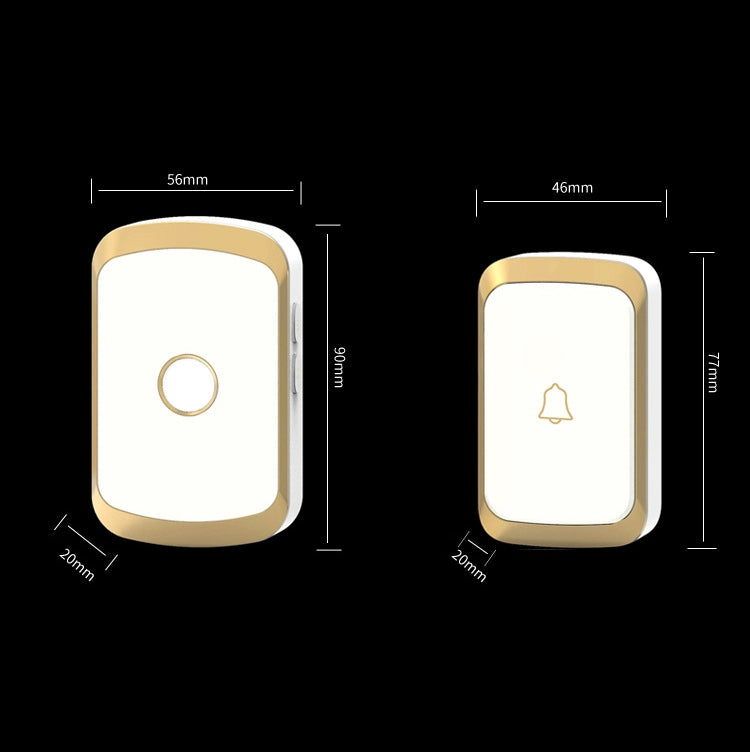 CACAZI A20 Smart Home Wireless Doorbell Digital Music Remote Control Doorbell, Style:EU Plug(Golden)