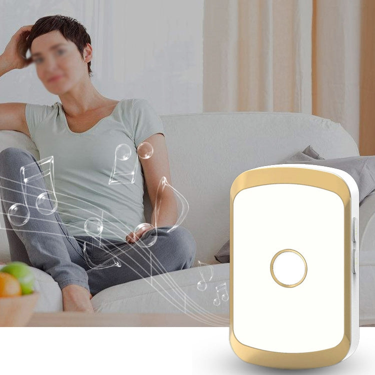 CACAZI A20 Smart Home Wireless Doorbell Digital Music Remote Control Doorbell, Style:EU Plug(Golden)