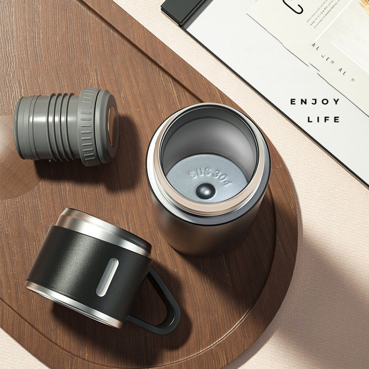 500ml 304 Stainless Steel Thermos Cup Portable Business Tea Cup,Spec: Gift Box Set(Silver)