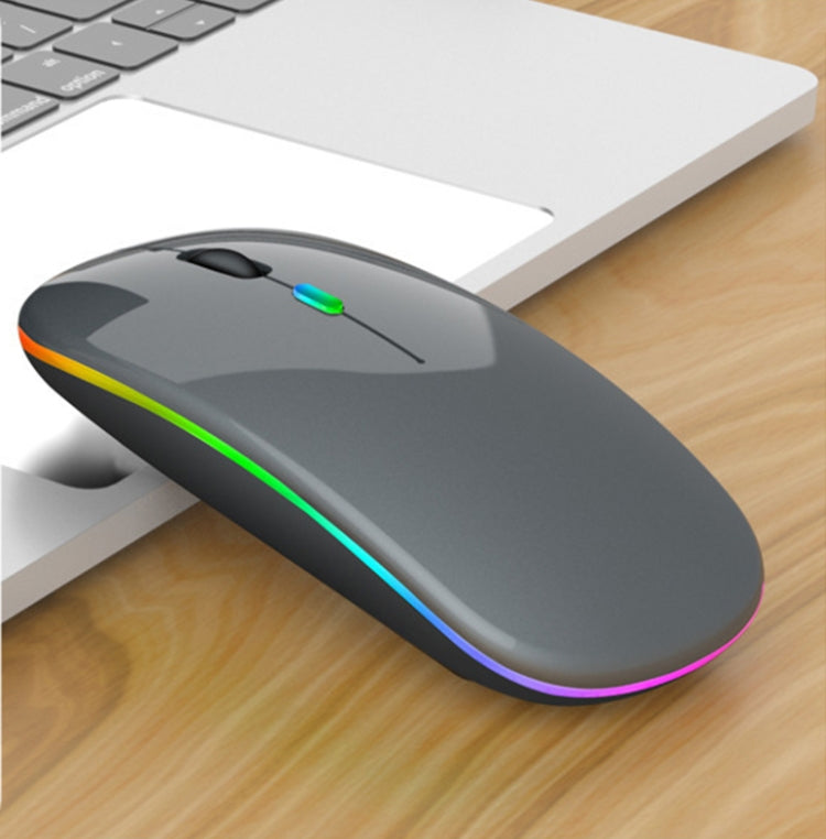 3 Keys RGB Backlit Silent Bluetooth Wireless Dual Mode Mouse (Grey)