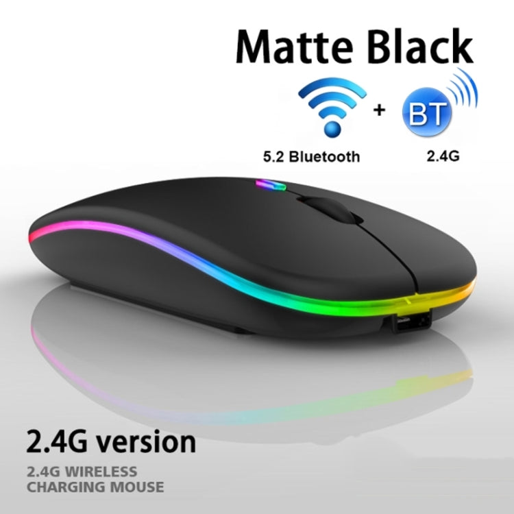 3 Keys RGB Backlit Silent Bluetooth Wireless Dual Mode Mouse (Grey)