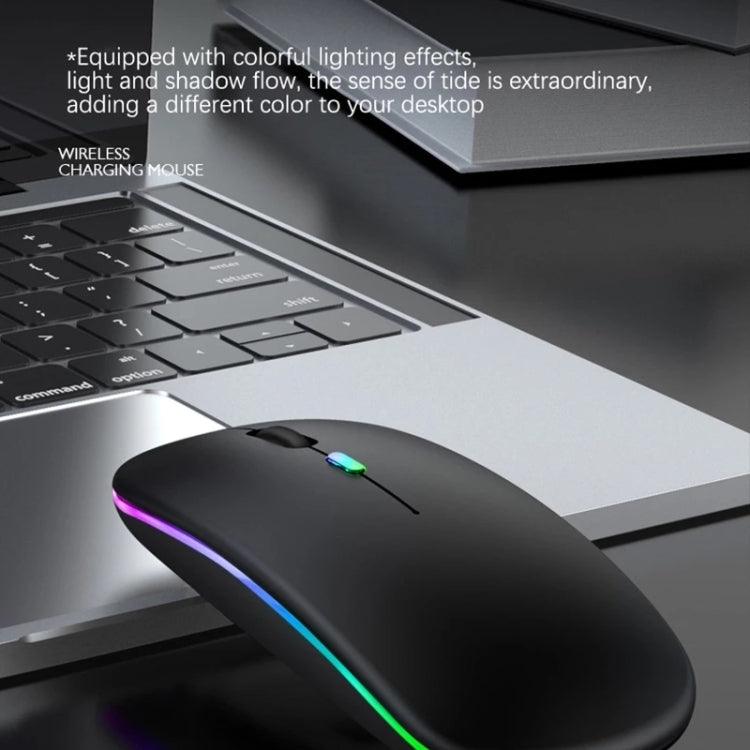 3 Keys RGB Backlit Silent Bluetooth Wireless Dual Mode Mouse (Grey)
