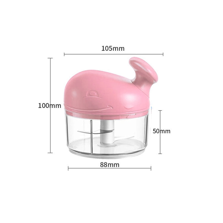 Home Kitchen Cartoon Whale Shape Hand-pulled Mini Garlic Puller Multi-function Chili Pepper Mincer(Pink)