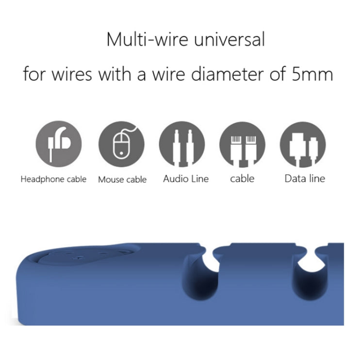 5 PCS 4 Holes Bear Silicone Desktop Data Cable Organizing And Fixing Device, 4 Holes
