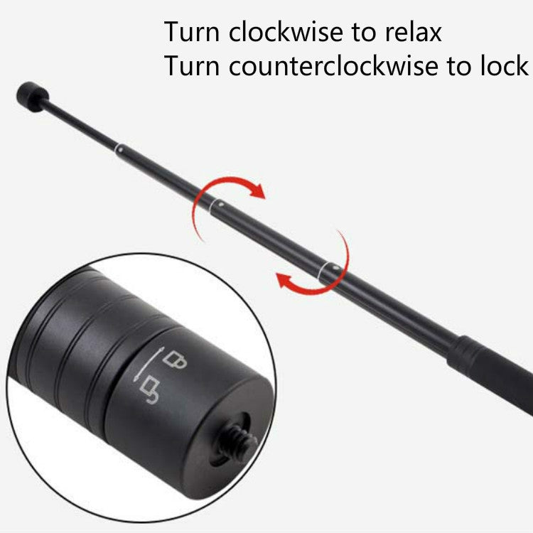 Handheld Three-axis Gimbal Stabilizer Extension Rod for DJI, Insta360, GoPro and Other Action Cameras, Telescopic Length: 19cm-73cm, Length: 19cm-73cm