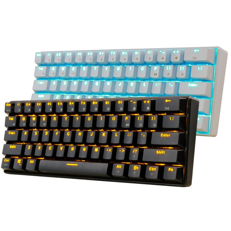 RK61 61 Keys Bluetooth / 2.4G Wireless / USB Wired Three Modes Tablet Mobile Gaming Mechanical Keyboard, Cable Length: 1.5m, Style:Green Shaft(White)