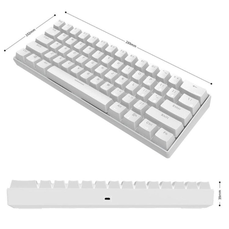 RK61 61 Keys Bluetooth / 2.4G Wireless / USB Wired Three Modes Tablet Mobile Gaming Mechanical Keyboard, Cable Length: 1.5m, Style:Tea Shaft(Black)