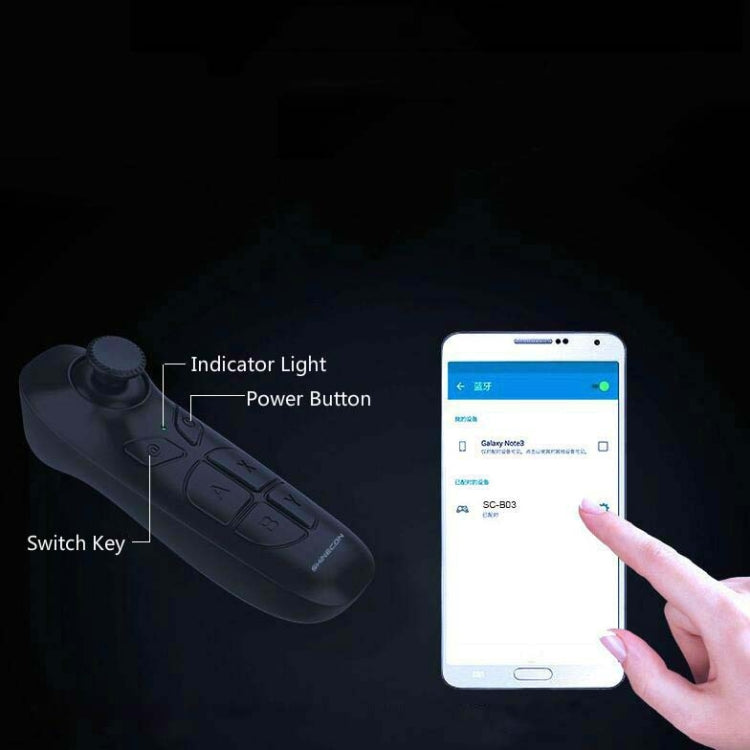VR Glasses Remote Control Android Mobile Phone E-book Page Flip Short Video Shooting Selfie Bluetooth Handle(Black)