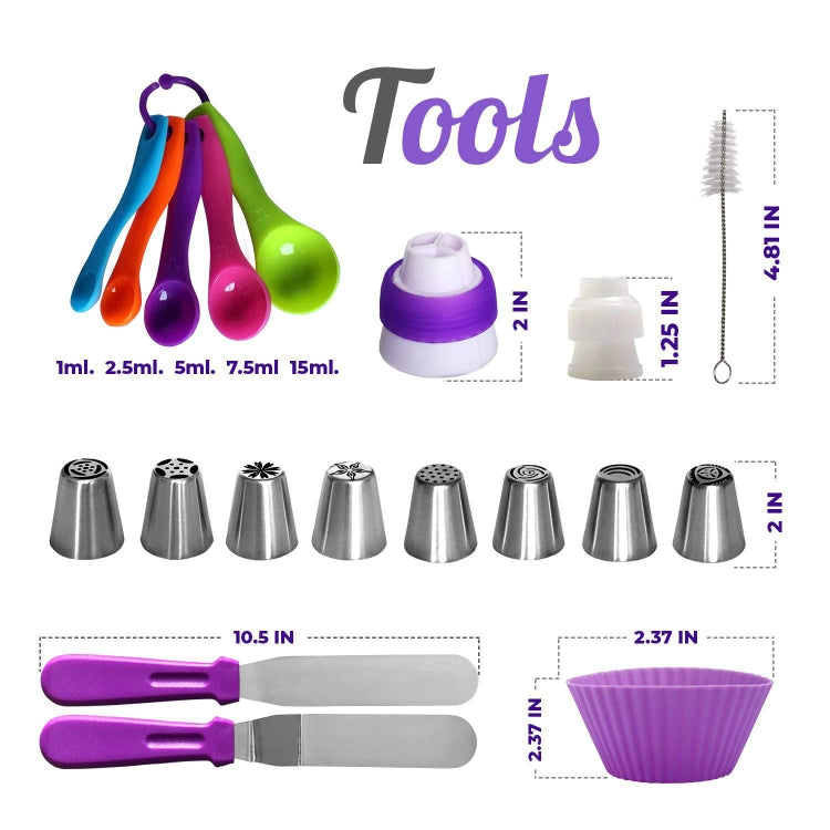 60 PCS/Set Cake Turntable Set Decorating Table Decorating Mouth Silicone Bag Baking DIY Combination