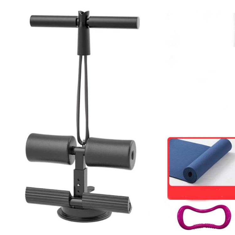 Suction-cup Abdominal Curler Sit-up Aid Household Waistcoat Line, Style:Drawstring + Yoga Mat(Black)