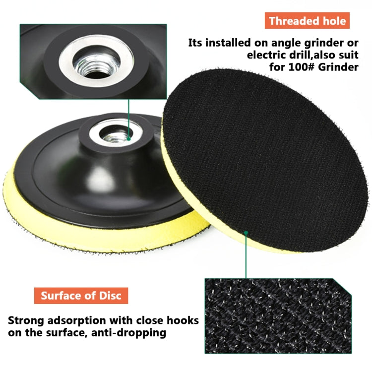 5 PCS Polishing Disc Self-adhesive Sponge Disc Pneumatic Sandpaper Suction Cup, 80mm M10, 100mm M10, 100mm M14, 125mm M10, 125mm M14, 150mm M14, 180mm M14