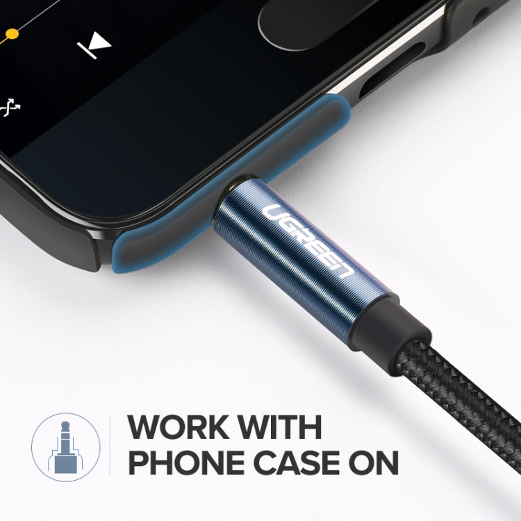 Ugreen AV112 Audio Cable 3.5mm Speaker Line Aux Cable, Length:5m(Blue)