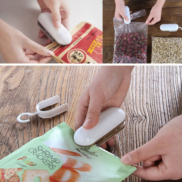 Household Mini Heat Sealing Machine Package Sealer Clamps(Brown)