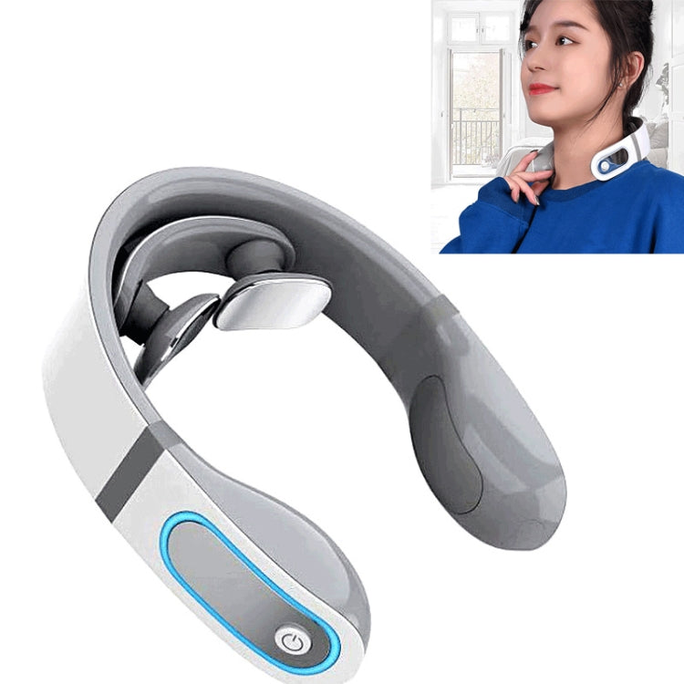 Pulse Multifunctional Hot Compress Physiotherapy Shoulder and Neck Cervical Massager Neck Protector, Style:Two Ends(White)