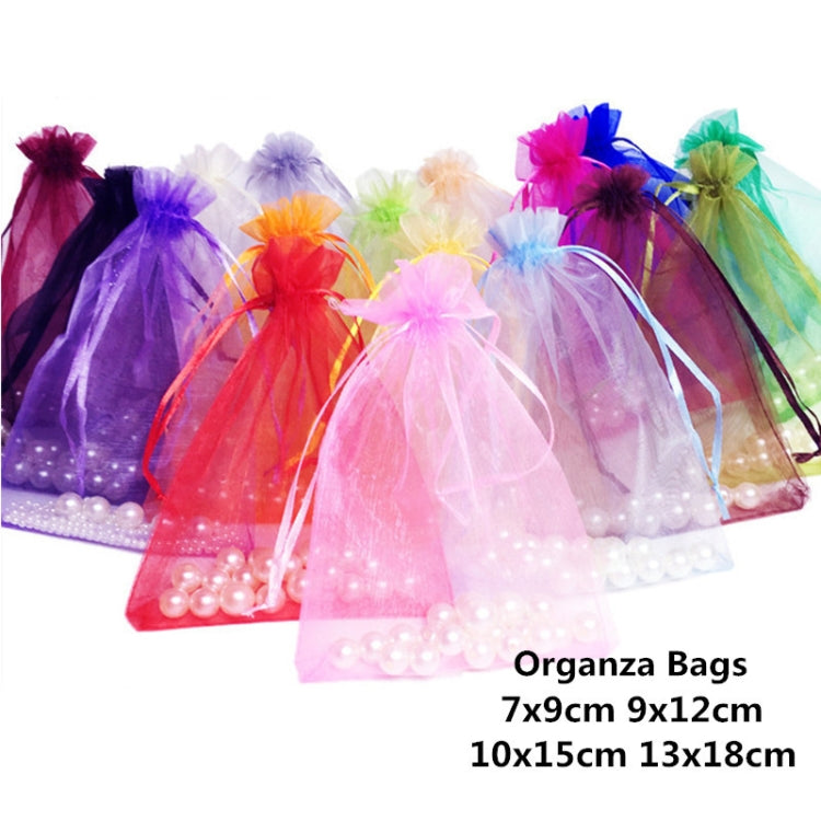 100 PCS Organza Gift Bags Jewelry Packaging Bag Wedding Party Decoration, Size: 7x9cm(D11 Orange)