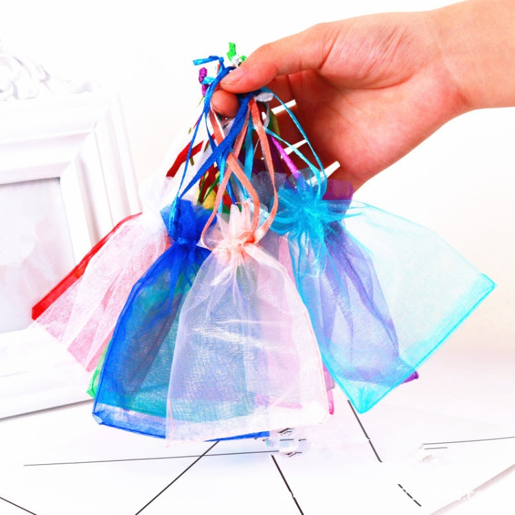 100 PCS Organza Gift Bags Jewelry Packaging Bag Wedding Party Decoration, Size: 7x9cm(D11 Orange)