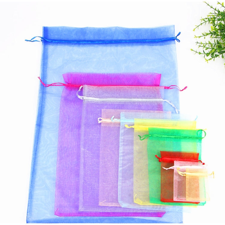 100 PCS Organza Gift Bags Jewelry Packaging Bag Wedding Party Decoration, Size: 7x9cm(D11 Orange)