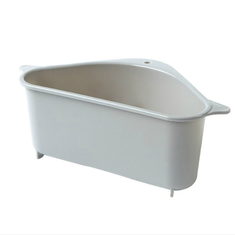 Kitchen Vegetable Rack Household Sink Drain Rack Triangle Storage Hanger Free Punch Tray Hanging Basket(Gray)