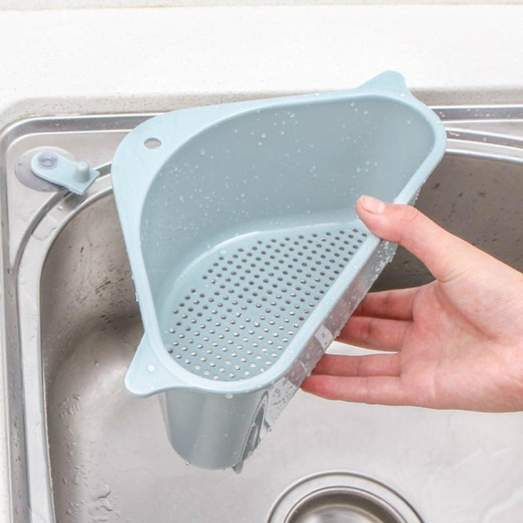 Kitchen Vegetable Rack Household Sink Drain Rack Triangle Storage Hanger Free Punch Tray Hanging Basket(Gray)