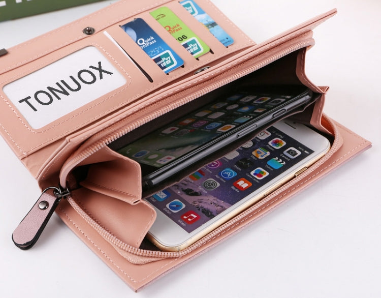 Long Wallet Zipper Coin Purse Cards ID Holder Clutch Woman Wallet(Green)