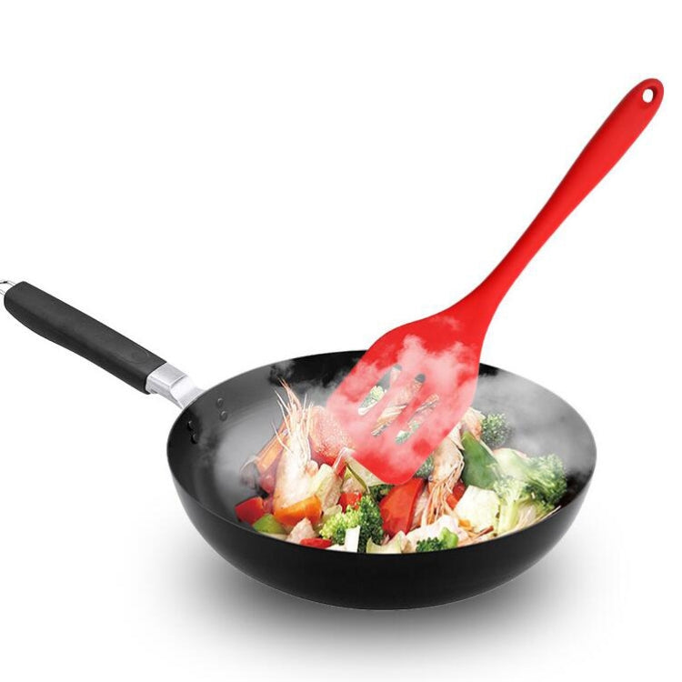 6 in 1 Silicone Kitchenware Slotted Spatula Scraper Egg Beater Brush Food Clip Set(Red)