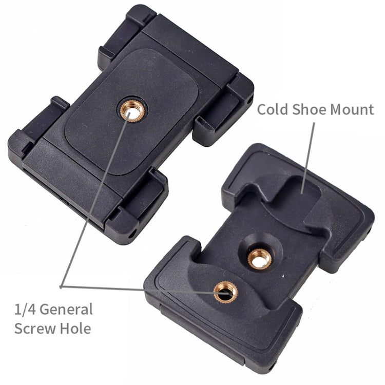 Xiletu Xj-12 Live Broadcast Bracket Fixing Clip Tripod Mount Phone Clamp with 1/4 inch Screw Holes & Cold Shoe Base, Xj12
