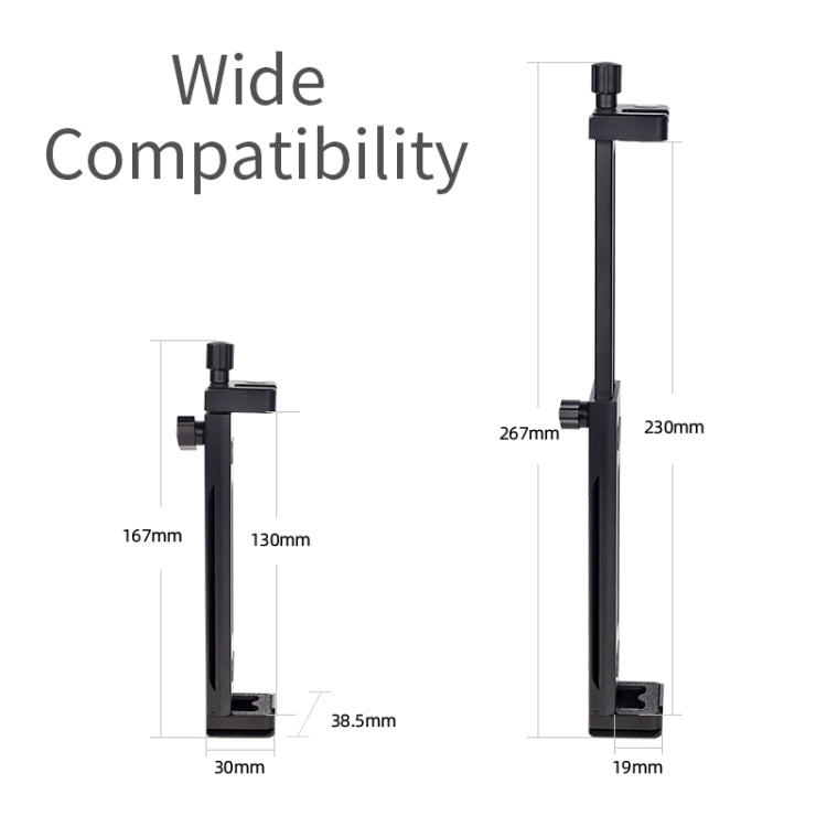 Xiletu Xj15 Live Broadcast Desktop Full Metal Tripod Mount Tablet Pc Phone Clamp With 1/4 Inch Screw Holes & Cold Shoe Base, Xj15