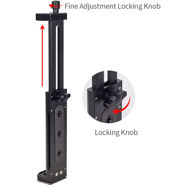 Xiletu Xj15 Live Broadcast Desktop Full Metal Tripod Mount Tablet Pc Phone Clamp With 1/4 Inch Screw Holes & Cold Shoe Base, Xj15