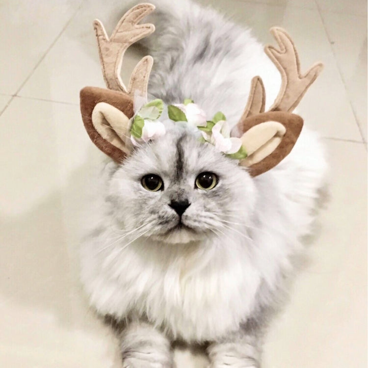 Christmas Pet Accessories Dog Hairpin Cat Ornament Christmas Antler Headband, S, M, L