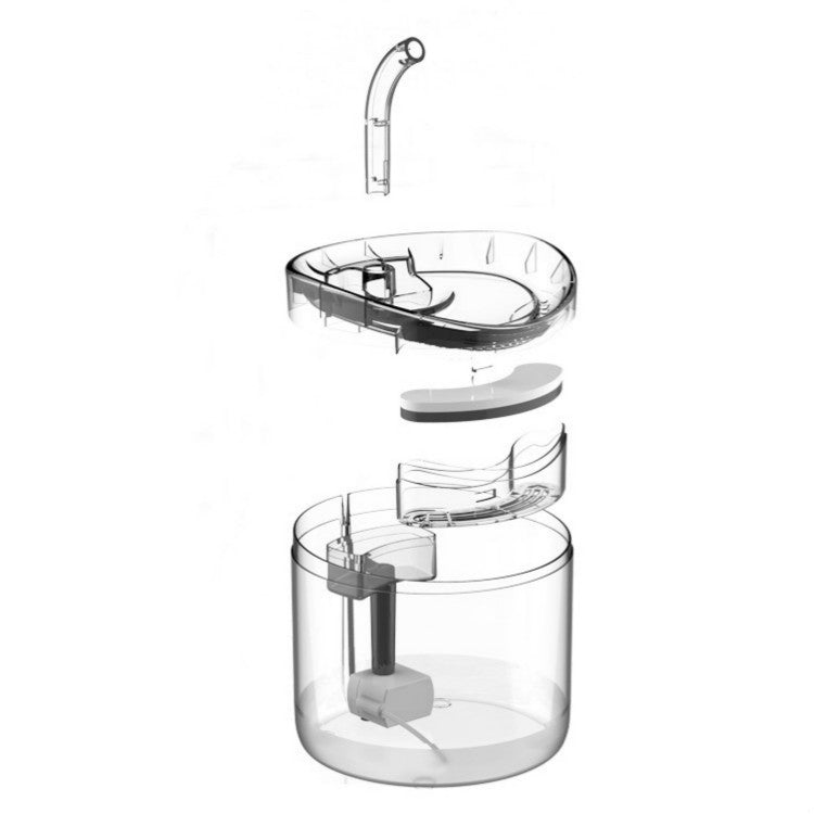 Pet Automatic Circulating Silent And Does Not Leak Electricity Water Dispenser, Specification: UK Plug, Style:Transparent Color