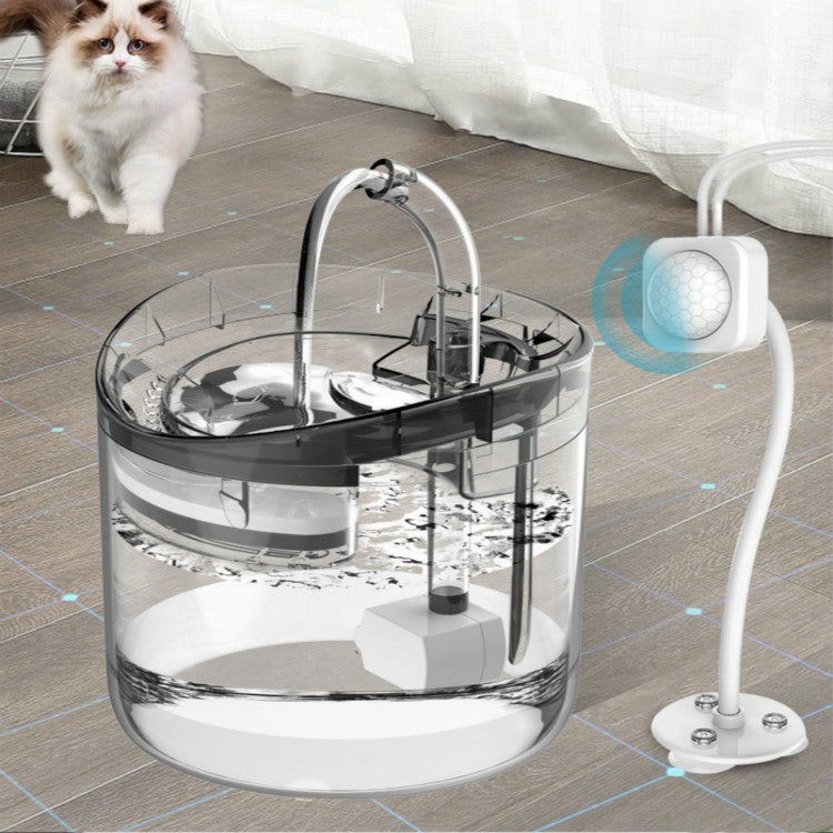 Pet Automatic Circulating Silent And Does Not Leak Electricity Water Dispenser, Specification: UK Plug, Style:Transparent Color