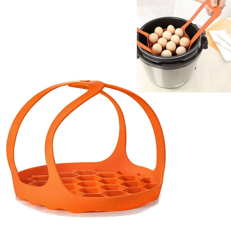 Silicone Steamer Egg Cooker Silicone Steamer Basket, Size:8 Inches(Orange)