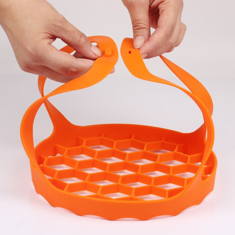 Silicone Steamer Egg Cooker Silicone Steamer Basket, Size:8 Inches(Orange)