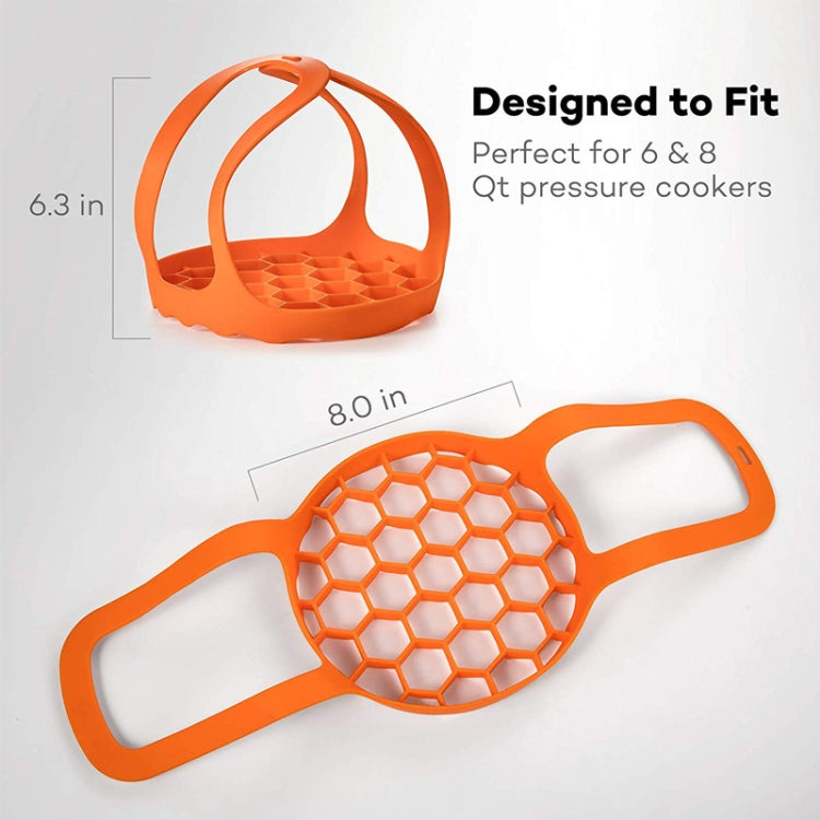 Silicone Steamer Egg Cooker Silicone Steamer Basket, Size:8 Inches(Orange)