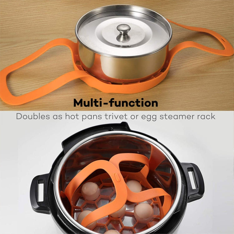 Silicone Steamer Egg Cooker Silicone Steamer Basket, Size:8 Inches(Orange)