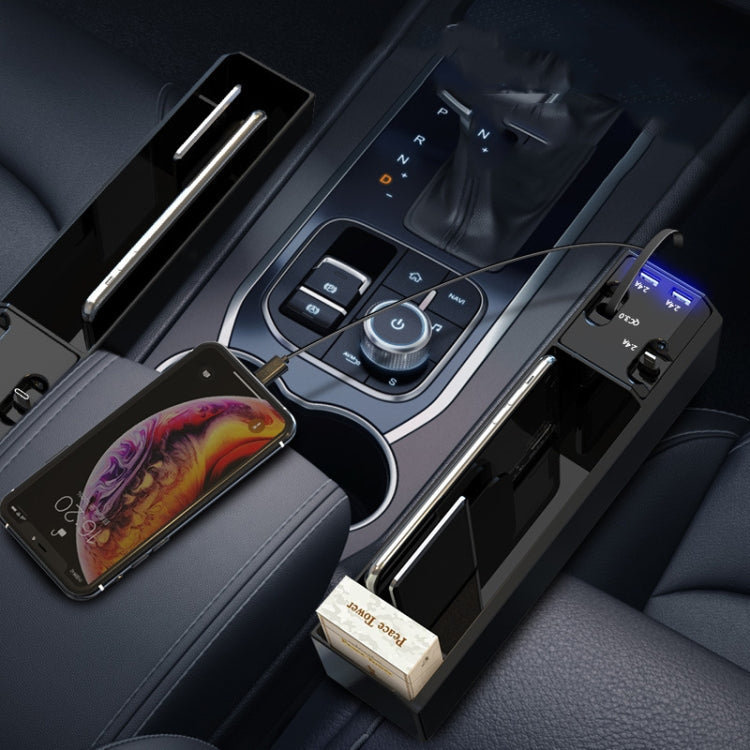Car Seat Storage Box With Cable Car USB Charger, 2-wire, 3-wire, 2-wire + Storage Box