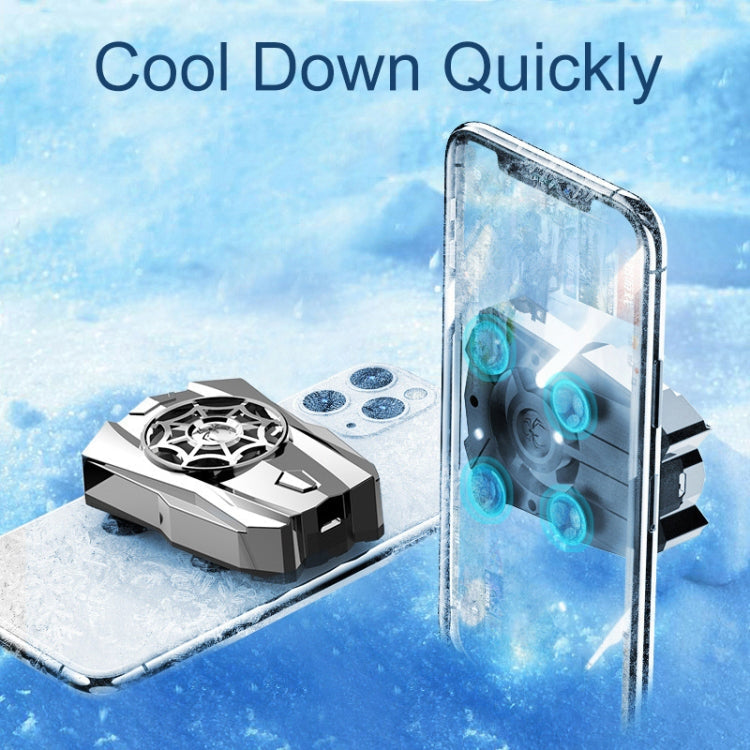 Mobile Phone Physical Fan Cooler Portable Suction Cup Phone Fast Radiator(Black)