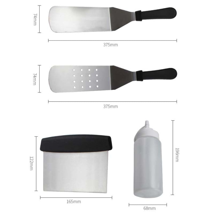 6 PCS/Set Outdoor Stainless Steel Barbecue Tool Set Tomato Sauce Bottle BBQ Grill Set