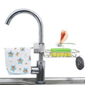 Faucet Rack Stainless Steel Perforated Free Kitchen Sink Storage Rack Rag Sponge Drain Rack, Style:Type B