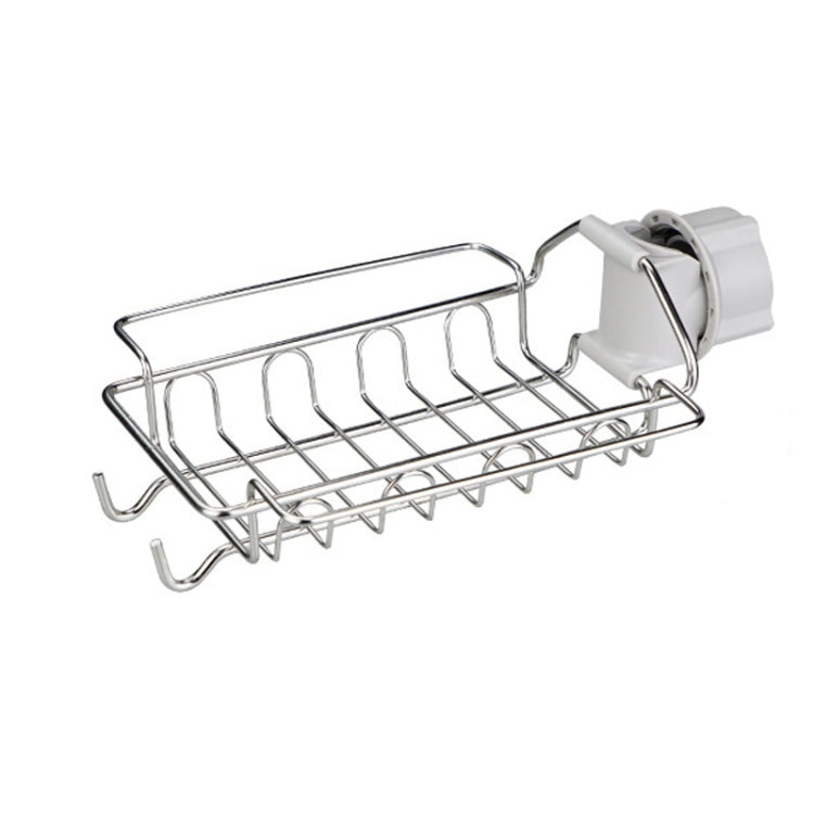 Faucet Rack Stainless Steel Perforated Free Kitchen Sink Storage Rack Rag Sponge Drain Rack, Style:Type B